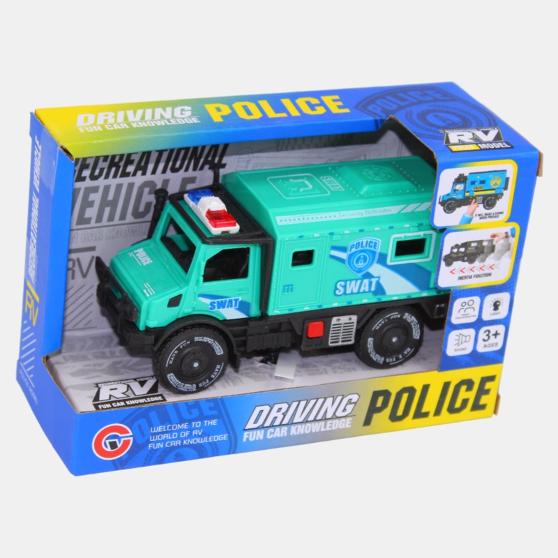 Police Car with Sound and Light  Action-Packed Playtime (Aqua)