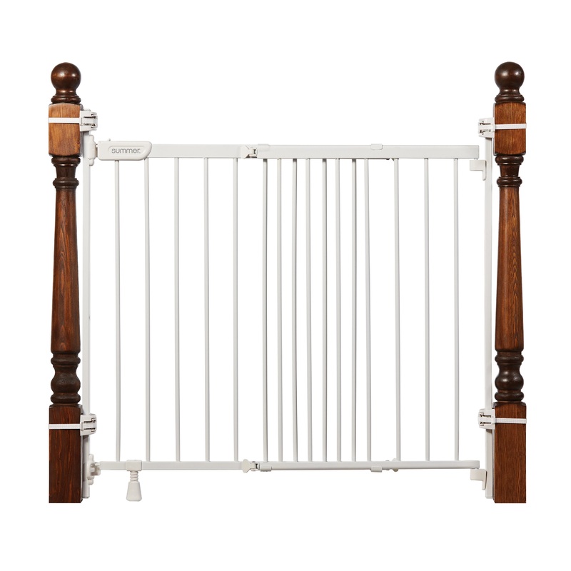 The Stairway+ 46W Series Pet and Baby Gate, Openings 31″-46″ Wide, 32.5″ Tall – White