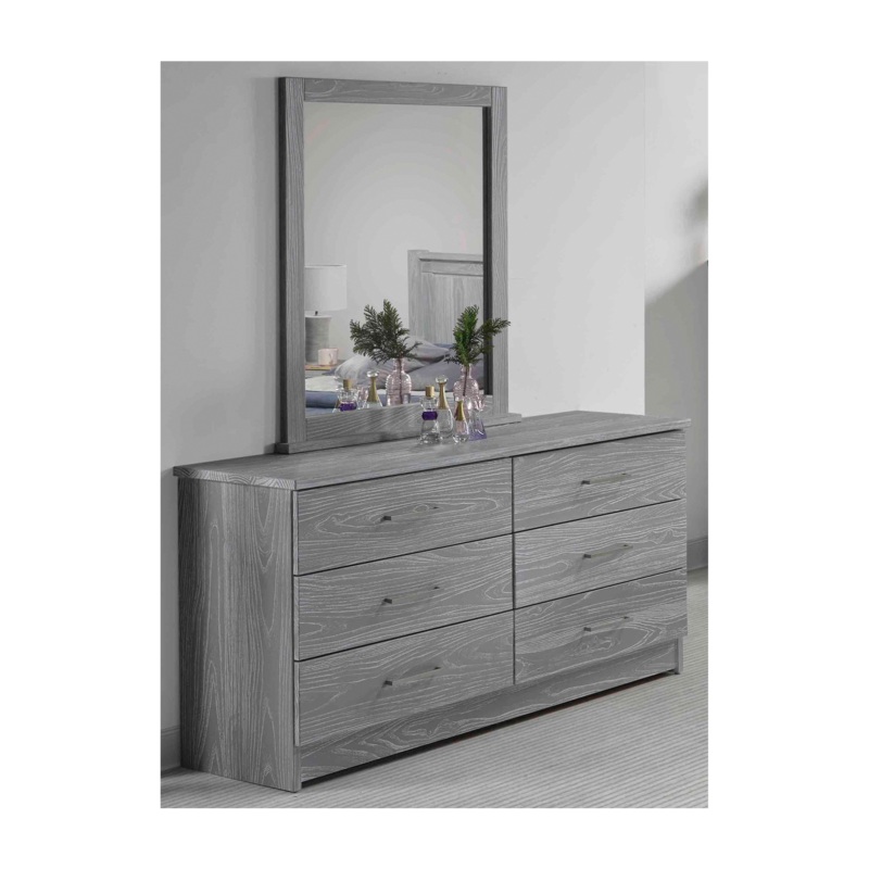 Wood Grain Embossed Landscape Mirror