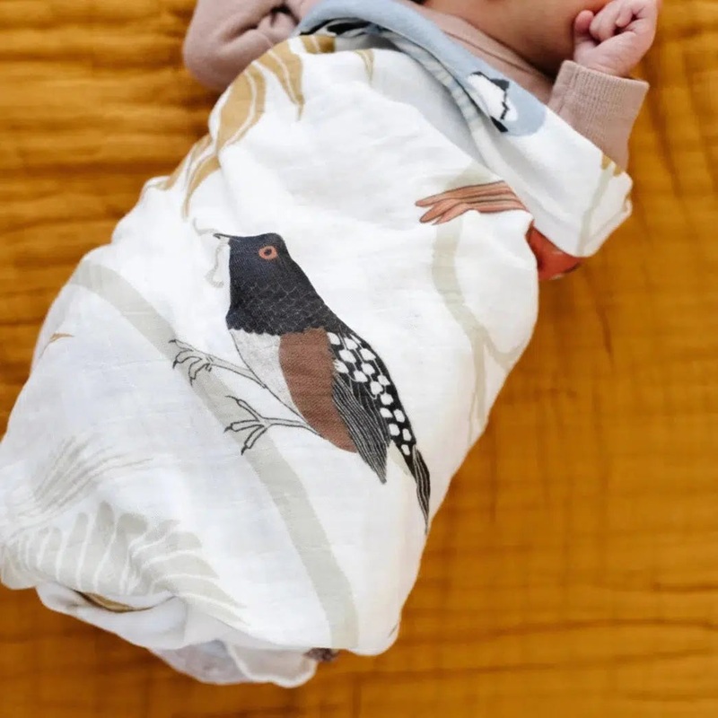 Clementine Kids – Cotton Muslin Swaddle – Birds