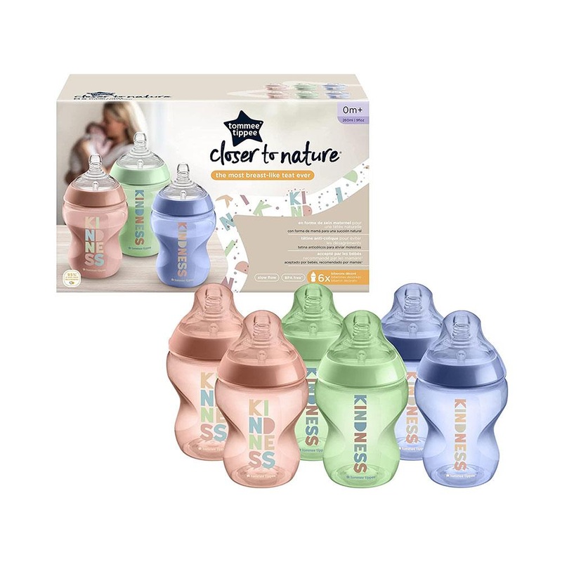 Tommee Tippee Kindness Closer to Nature Baby Bottles 260ml  Pack of 6