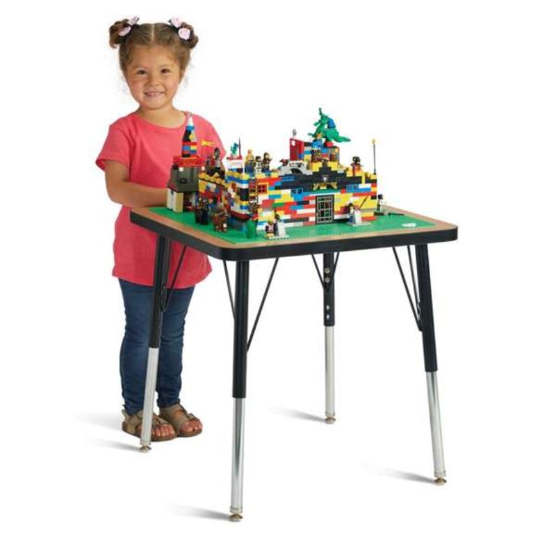 Jonti-Craft Adjustable Building Table  Traditional Brick Compatible  15-24″H