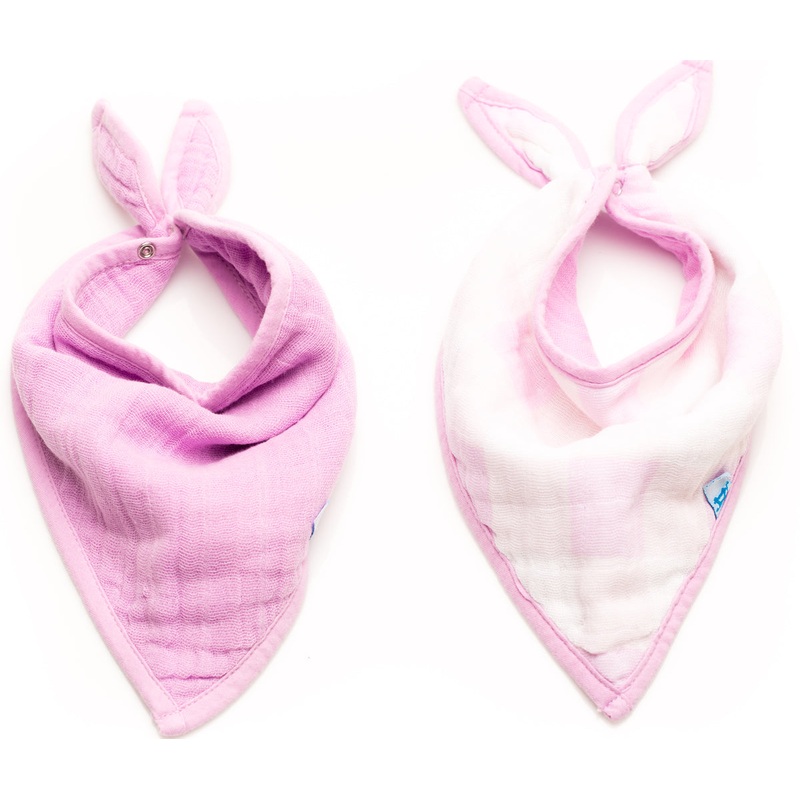 Little Unicorn Cotton Bandana Bib 2-Pack – Lilac Plaid