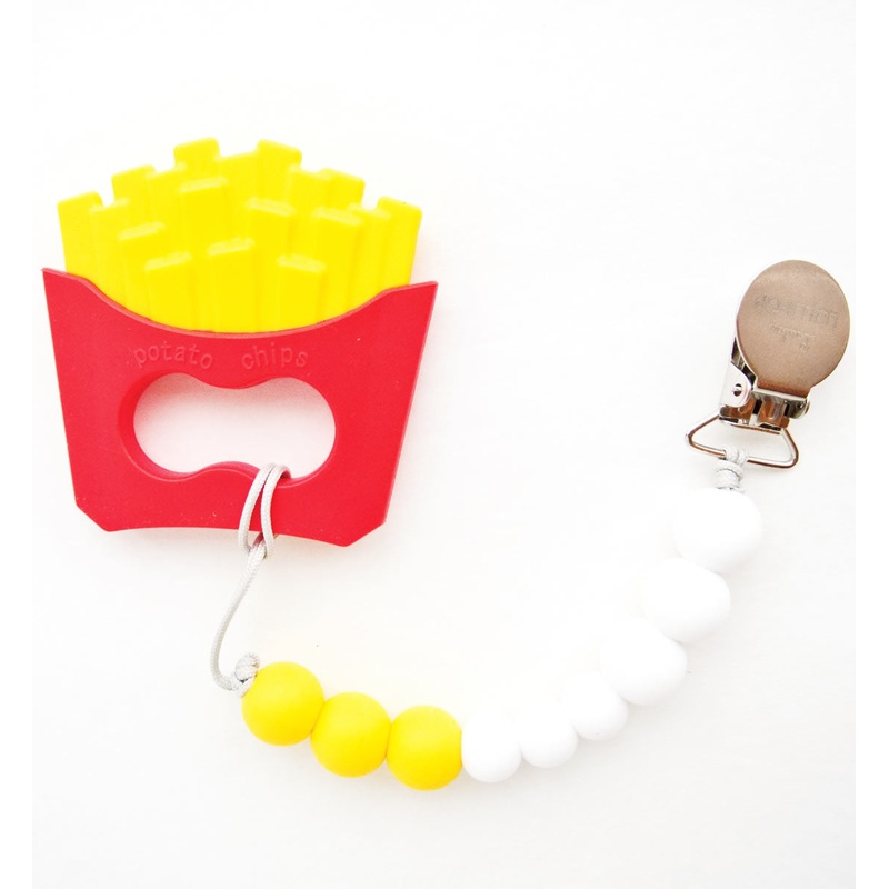 Loulou Lollipop Silicone Teether with Clip – Fries