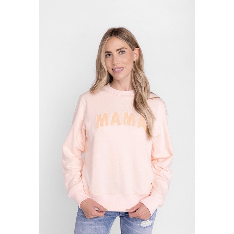 MAMA Chenille Sweatshirt – Light Pink
