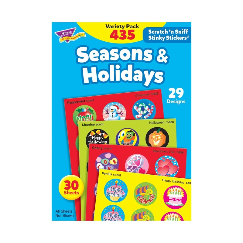 Seasons & Holidays Scratch ‘n Sniff Stinky Stickers Variety Pack
