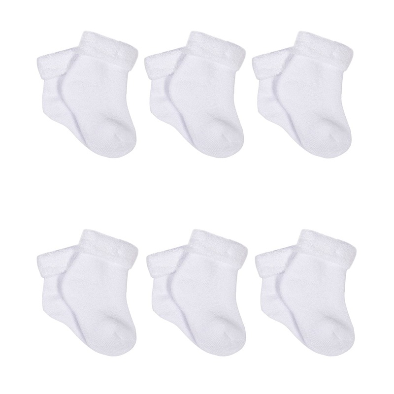 6-Pack Baby White Terry Socks