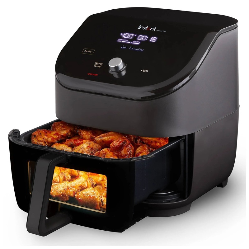6qt Vortex Plus Air Fryer with Clear Cook – Black (See Description)