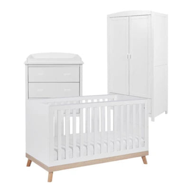 Babymore Mona 3 Piece Universal Room Set – White