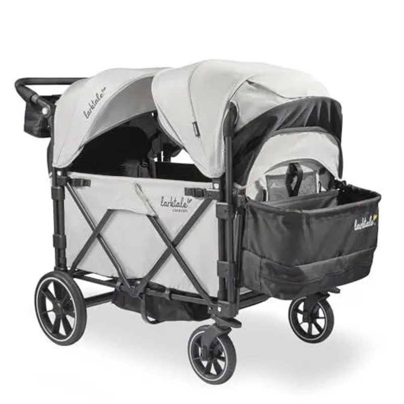 Caravan Quad 4-Seater Stroller Wagon with Reclining Seats- Avalon Grey