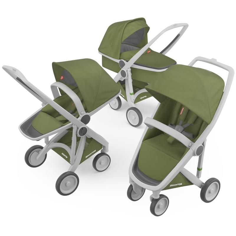 Greentom 3 in 1 Stroller – Grey/Olive