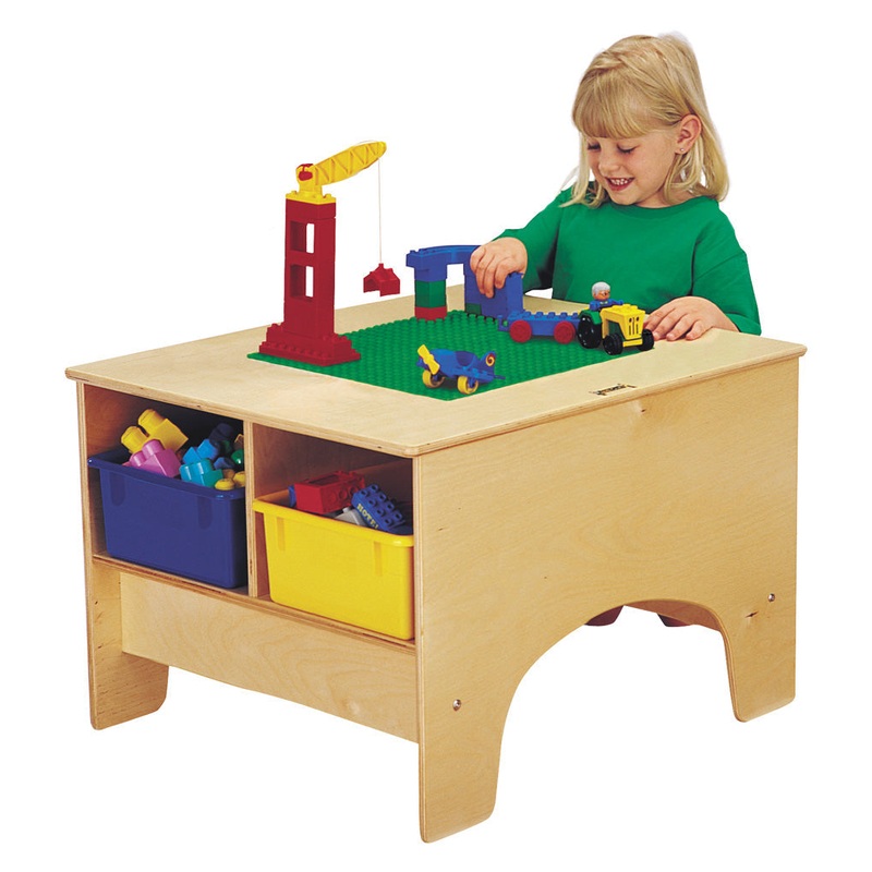 Jonti-Craft KYDZ Building Table – Duplo Compatible – with Clear Tubs