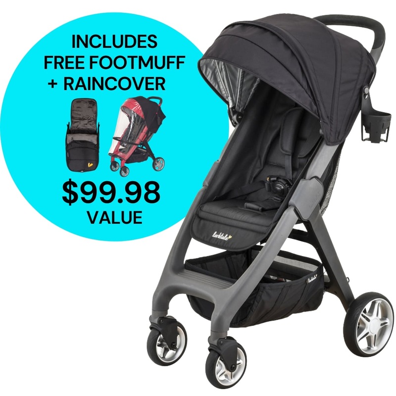 Larktale Chit Chat Compact Stroller Winter Bundle – Mornington Grey / Black