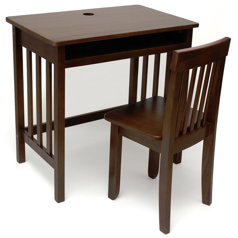 Lipper International Child’s Computer Desk & Mystic Chair – Walnut