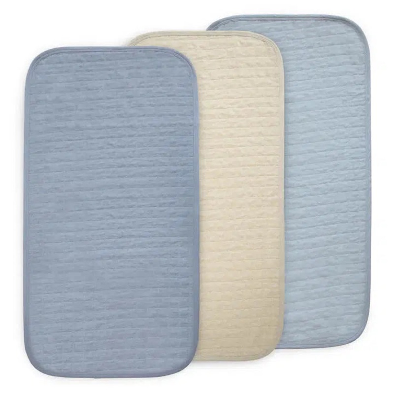 Mushie – Organic Cotton Changing Pad Liner 3-Pack – Blue Combo