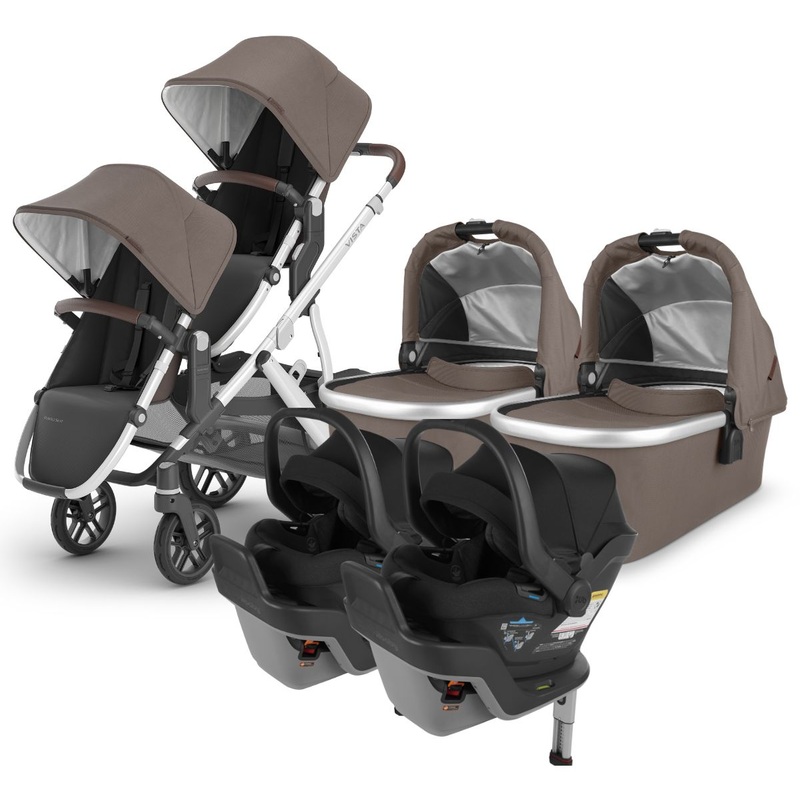 UPPAbaby VISTA V2 Twin Double Stroller + MESA MAX Travel System Bundle with Rumble Seat V2+ – Theo / Jake