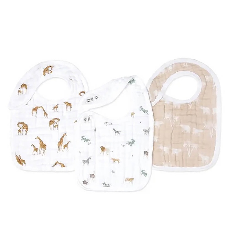 A+A Classic Snap Bib 3 Pack Safari