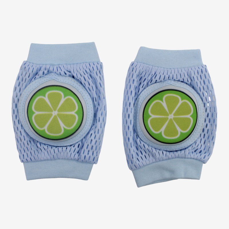 Baby Knee Mesh Pads  Light Blue with Lemon Design