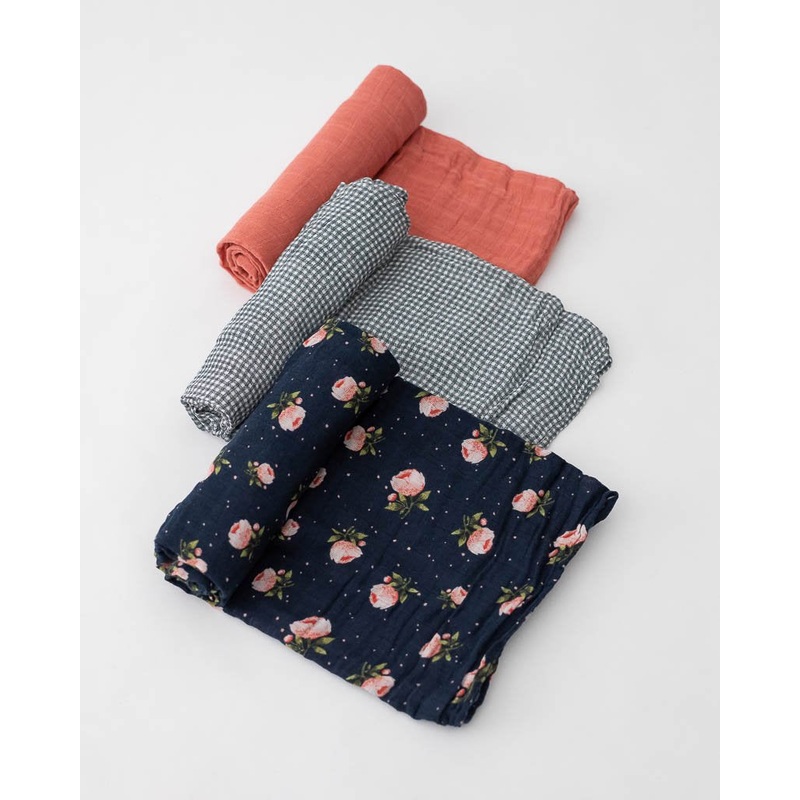 Little Unicorn Cotton Muslin Swaddle 3-Pack – Midnight Rose