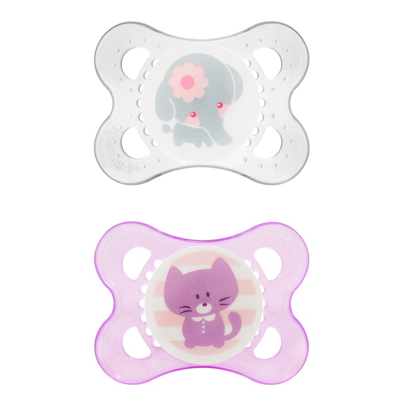 MAM Baby Animals 0-6M Pacifier, 2pk – Girl