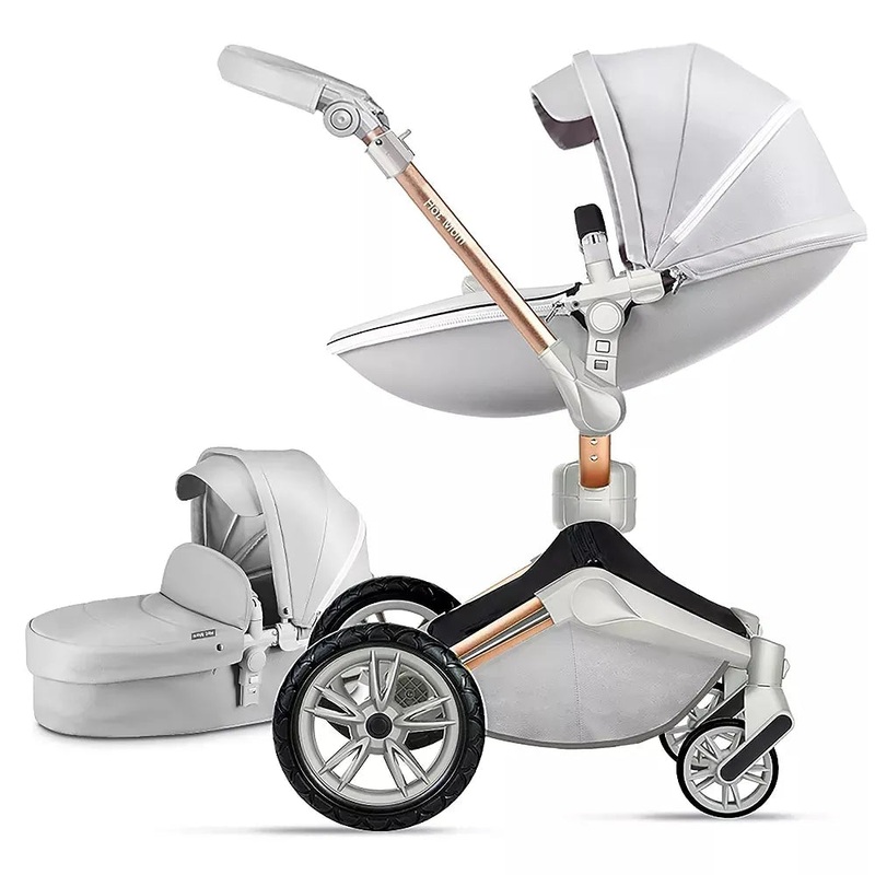 Stylish Baby Stroller: Height-Adjustable Seat and Reclining Baby Carriage – Grey (See description)