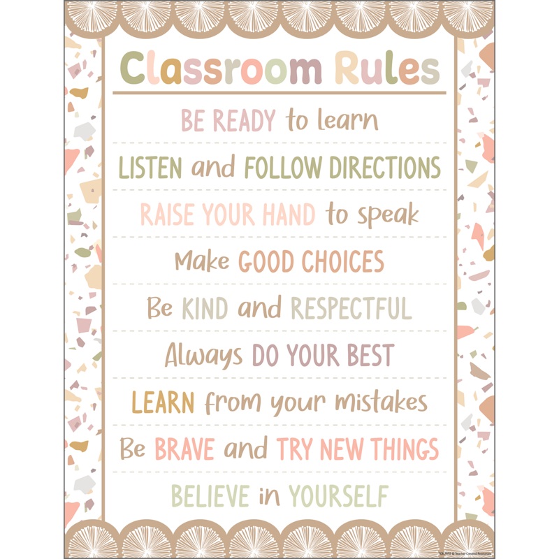 Terrazzo Tones Classroom Rules Chart