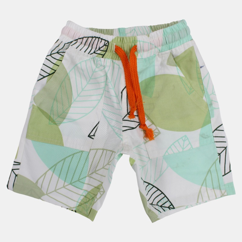 Boys Gabardine Shorts – Leaves Print