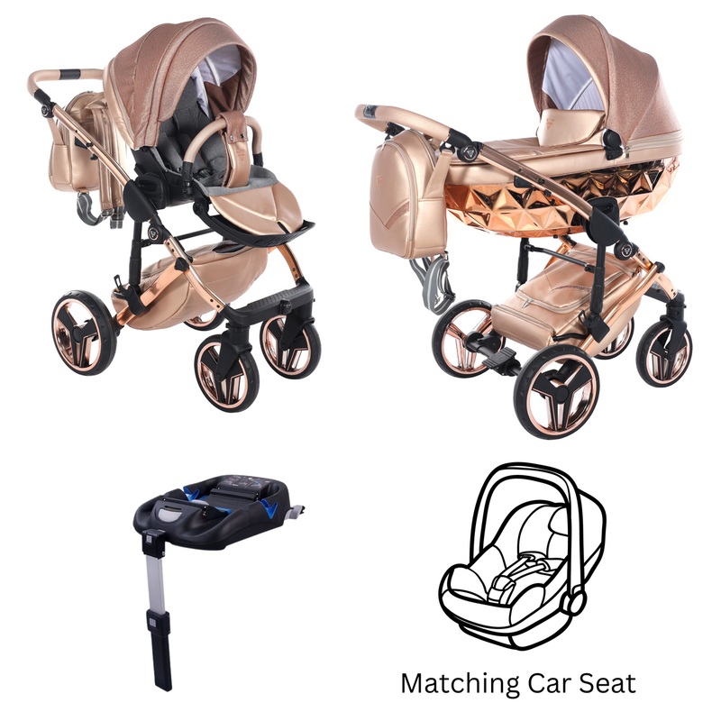 JUNAMA DOLCE ROSE GOLD – 4IN1 (INCLUDES CAR SEAT & ISOFIX BASE)