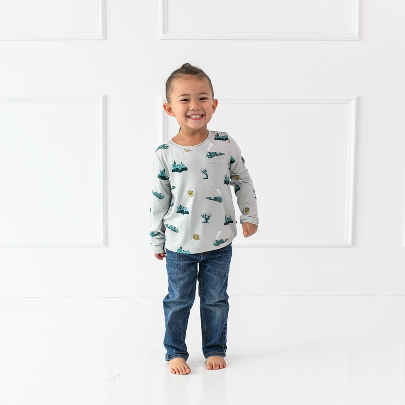 Long Sleeve Toddler Crew Neck Tee in Journey