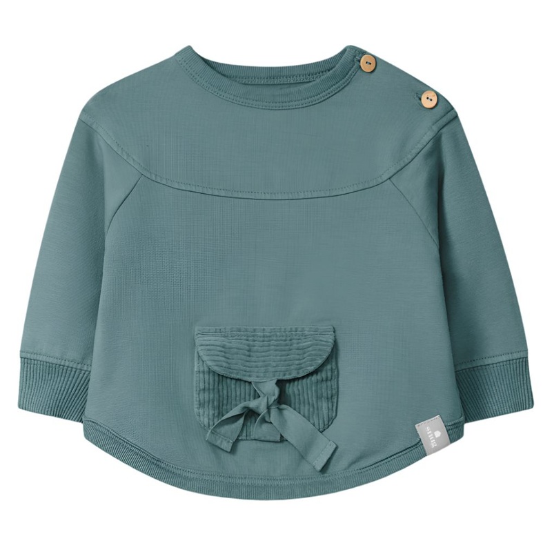Snug (Portugal) – Organic Front Pocket Sweatshirt – Petrol Blue