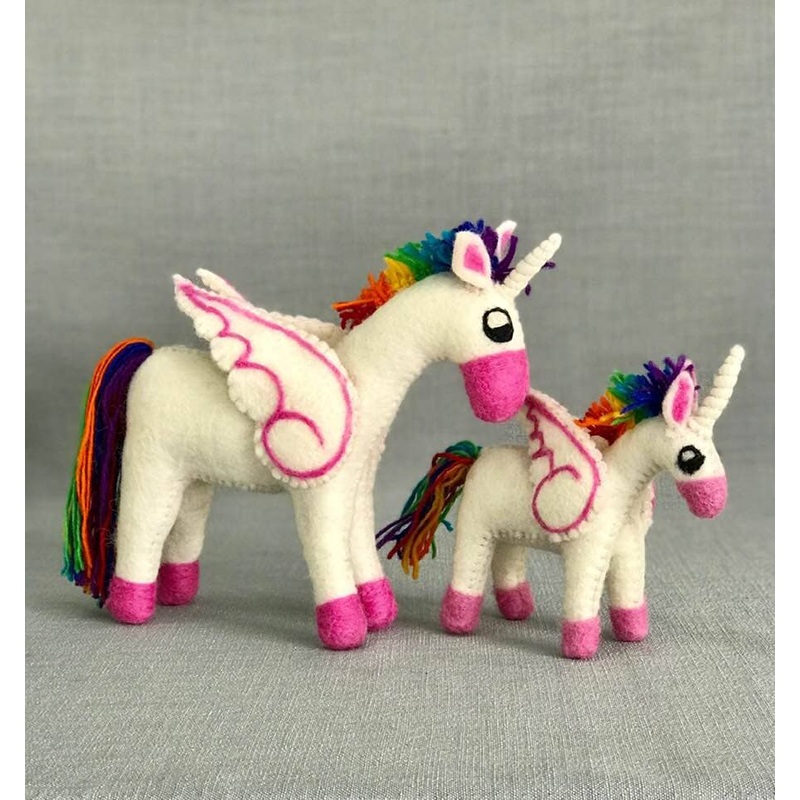 The Winding Road – Small Felt Rainbow Handmade Unicorn Toy