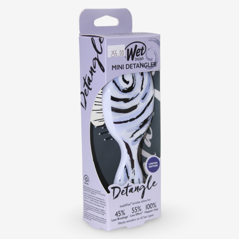 Wet Brush Detangling Squirt Hair Brush, Purple Lines (Watercolor Motif)