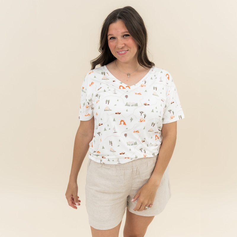 Women’s Relaxed Fit V-Neck in Road Trip