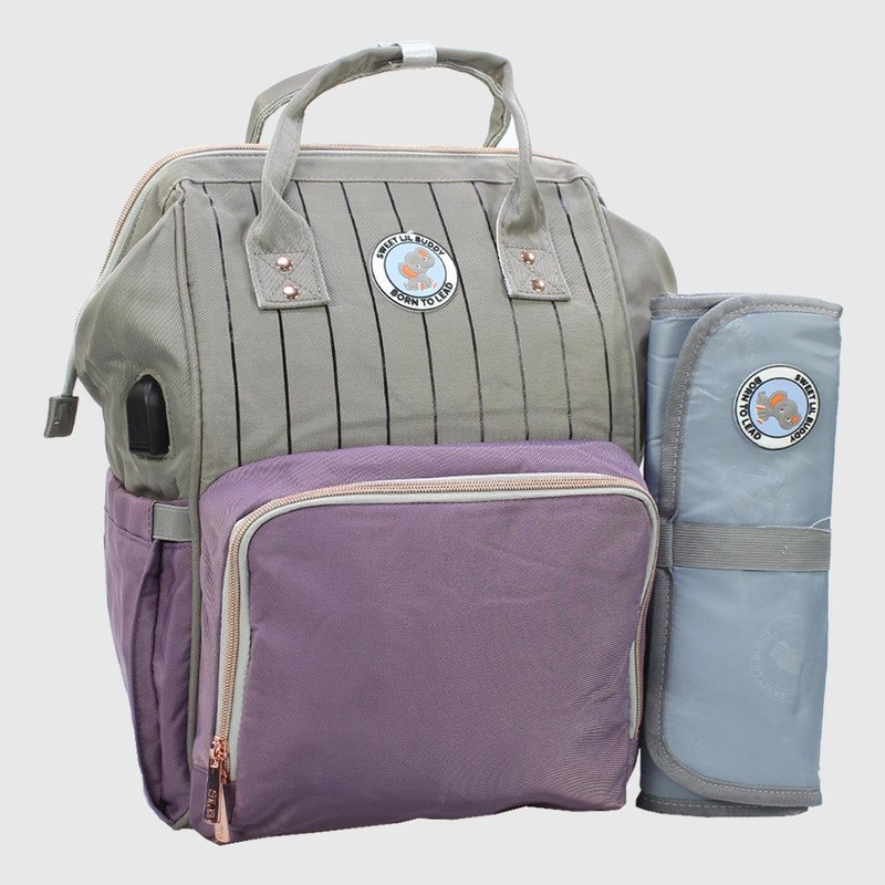 Grey/Purple Sweet Lil Buddy Galaxy Classic Baby Diaper Bag
