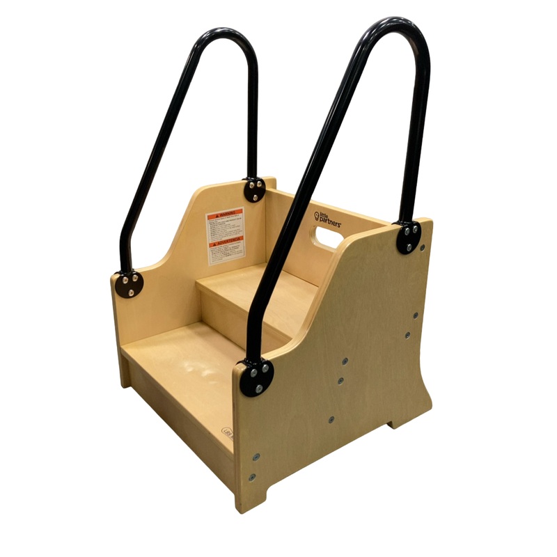 Little Partners Reach-Up Kids Step Stool With Handles & Rails, Natural