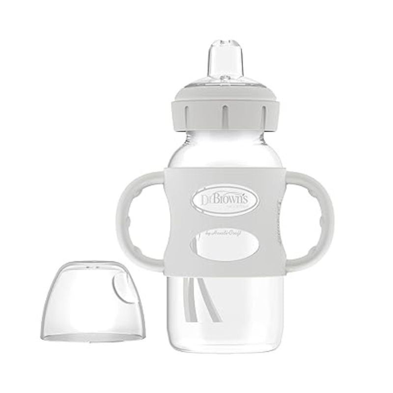 Milestones Wide-Neck Sippy Bottle with 100% Silicone Handles