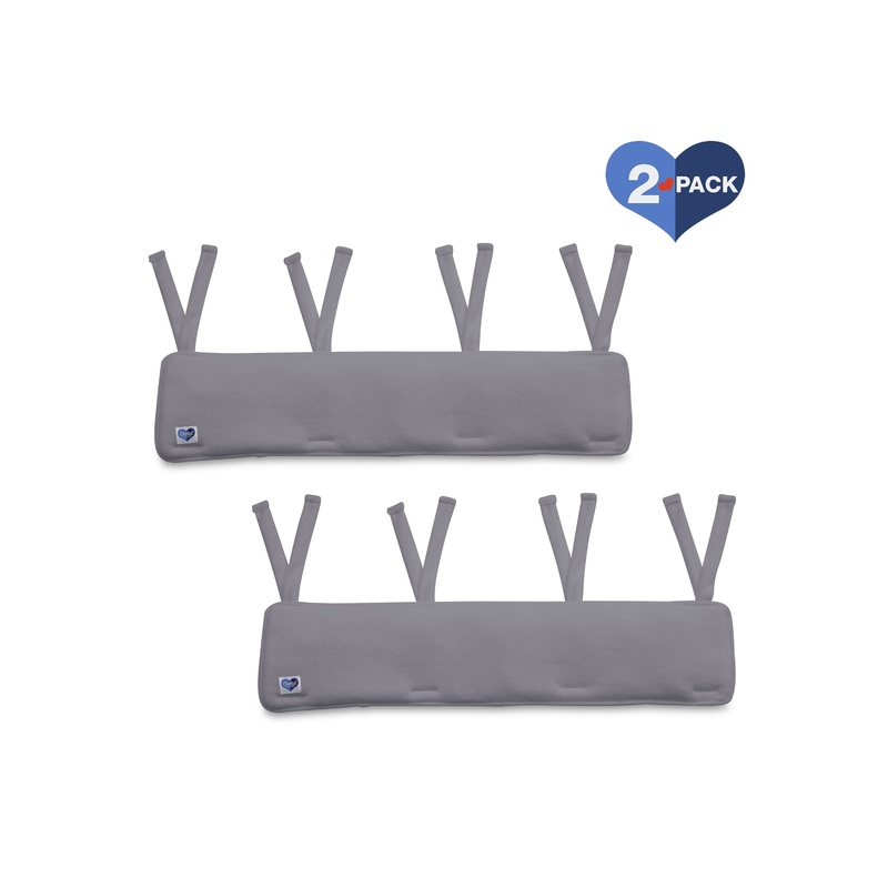 Waterproof Fleece Crib Rail Covers/Protectors for Short Side Rails, 2 Pack