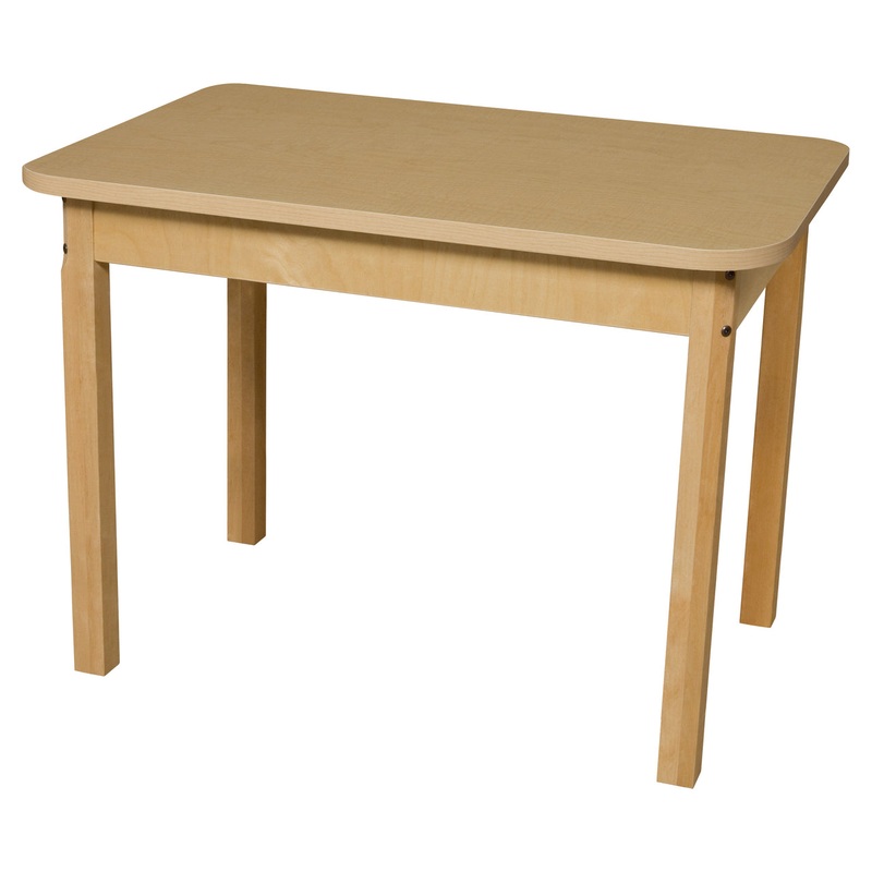 24″ x 36″ Rectangle High Pressure Laminate Table with Hardwood Legs- 29″