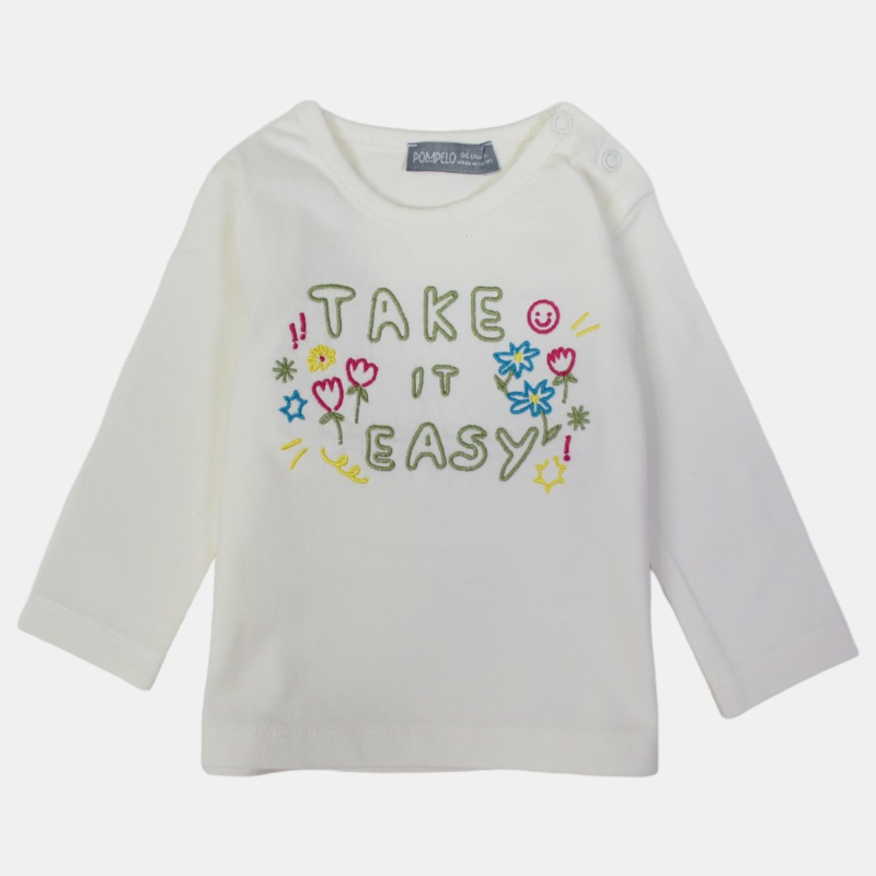 Baby Girls Cotton Long-Sleeved T-Shirt  Comfort Off-White