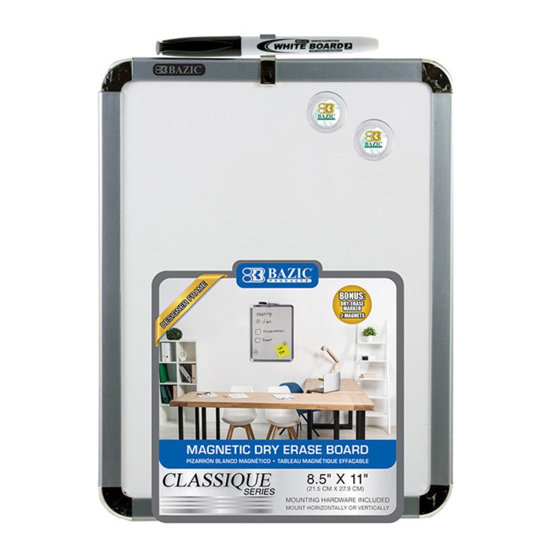 BAZIC 8.5″ X 11″ Magnetic Dry Erase Board w/ Marker & 2 Magnets