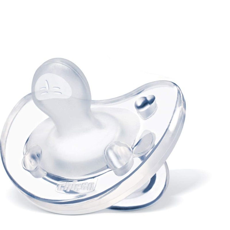 Chicco PhysioForma Soft Silicone Orthodontic Pacifier, 0-2 months, 1 pack, Clear