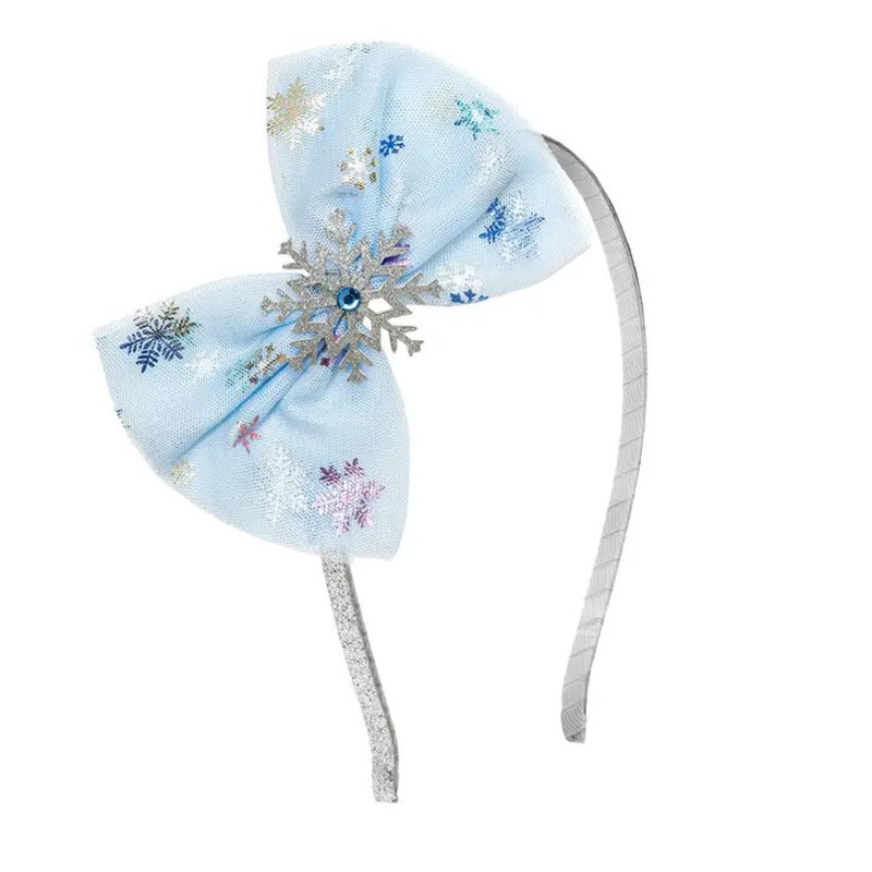 Snow Princess Iridescent Tulle Bow Headband – Kids Hair