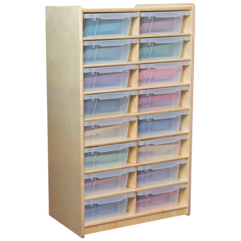 4″ Letter Tray Storage, 16-Slot, w/Translucent Trays