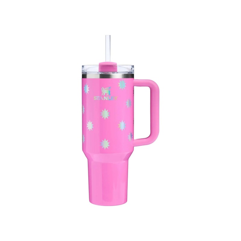40 oz Stainless Steel H2.0 Flowstate Quencher Tumbler- Popsicle Pink Starburst