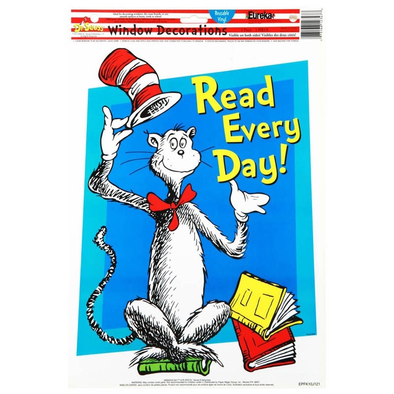Cat in the Hat Read Every Day! Window Clings