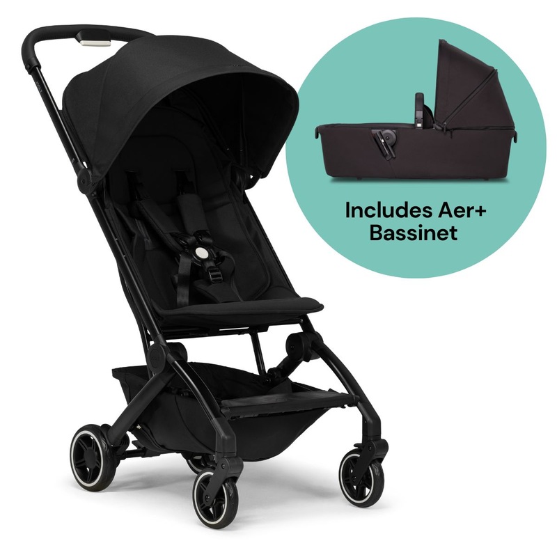 Joolz Aer+ Lightweight Compact Stroller + Bassinet Bundle – Refined Black