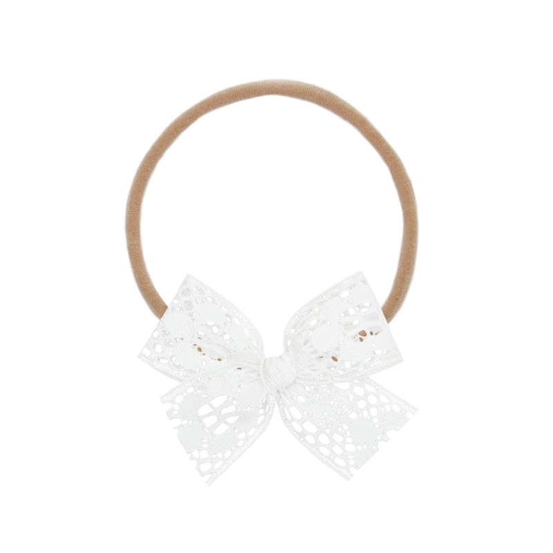 Lace Bow – White Headband