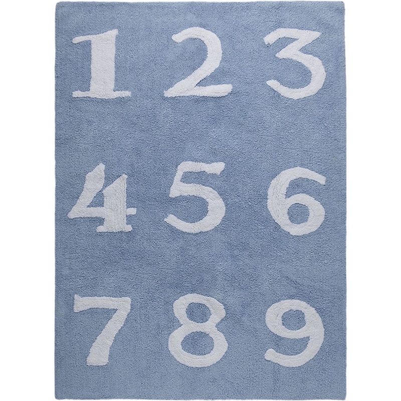 Lorena Canals Numbers Rug – Blue (4′ x 5′ 3″)