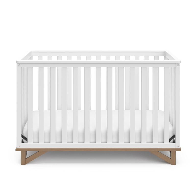 Santa Monica 5-in-1 Convertible Crib – White/Vintage Driftwood
