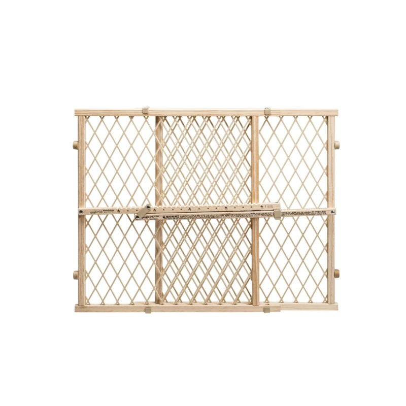 Evenflo Position & Lock Adjustable Wood Baby Gate, Natural Wood